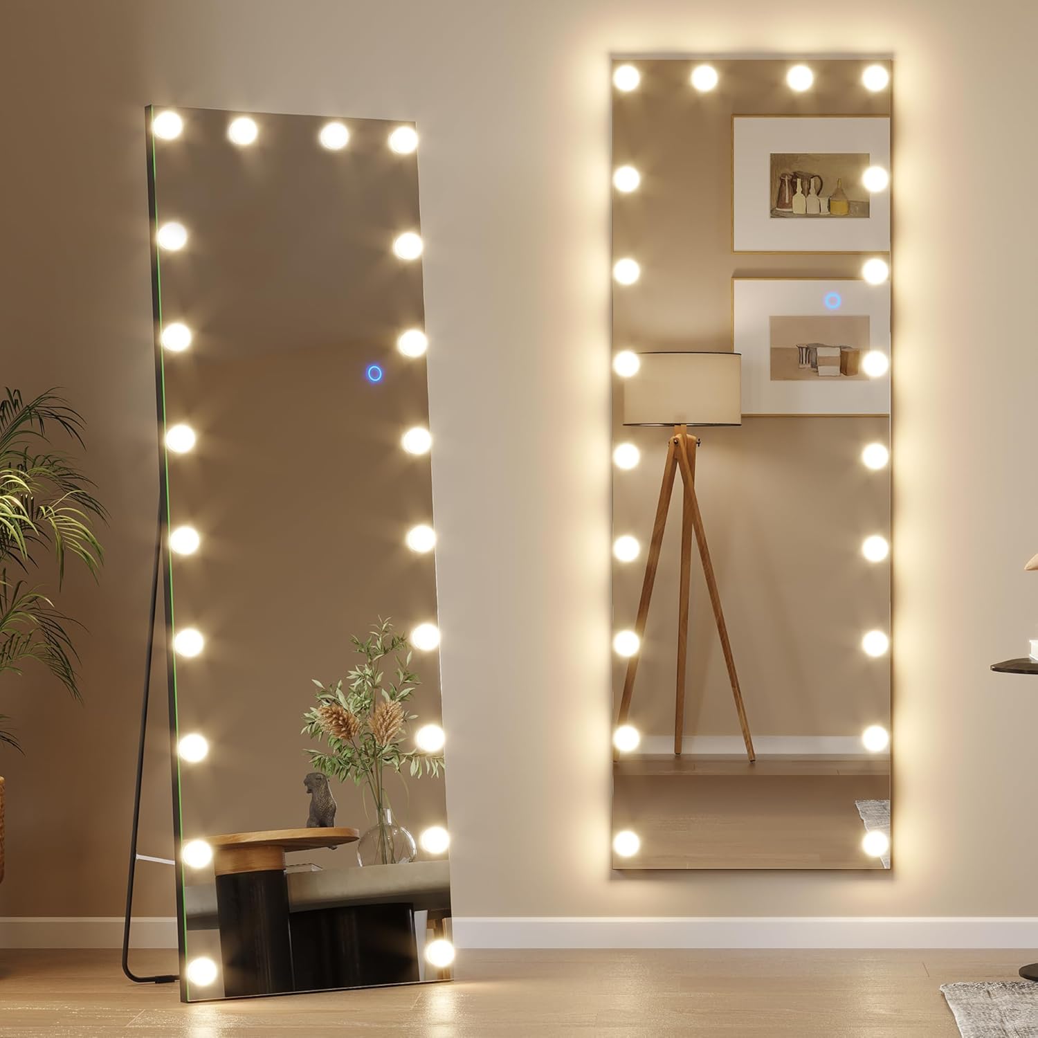 Vlsrka Hollywood Full Length Mirror with LED Lights, 61" x