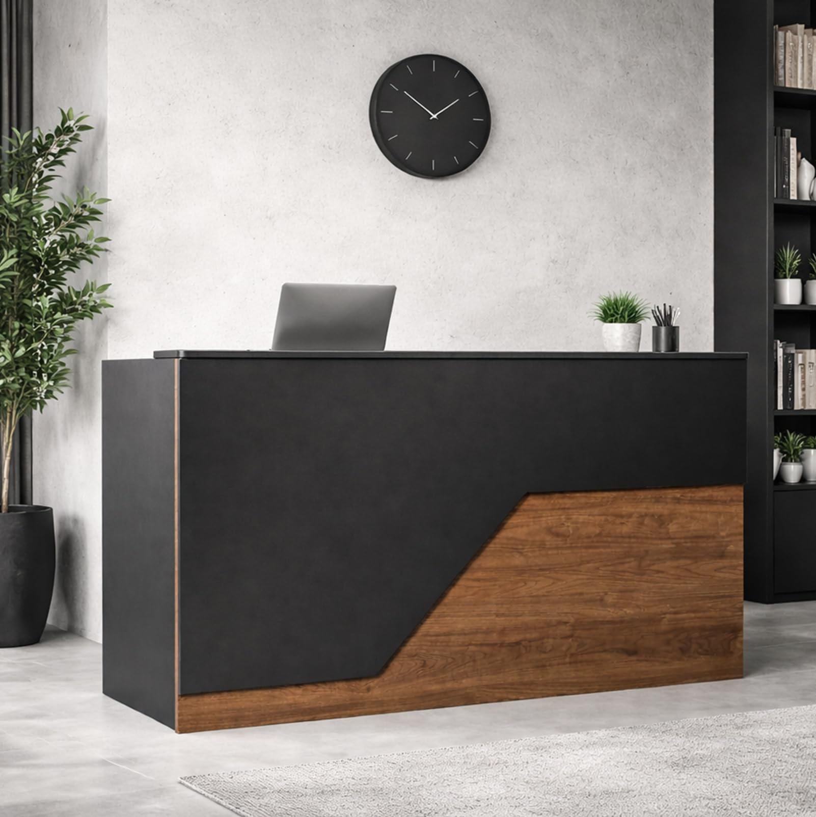 Moderne Empfangstheke mit Schublade und Aktenschrank Fronttresen für Büro, Salon, Spa und Einzelhandel Kleine Empfangstresen für begrenzte Räume (I, 160CM)
