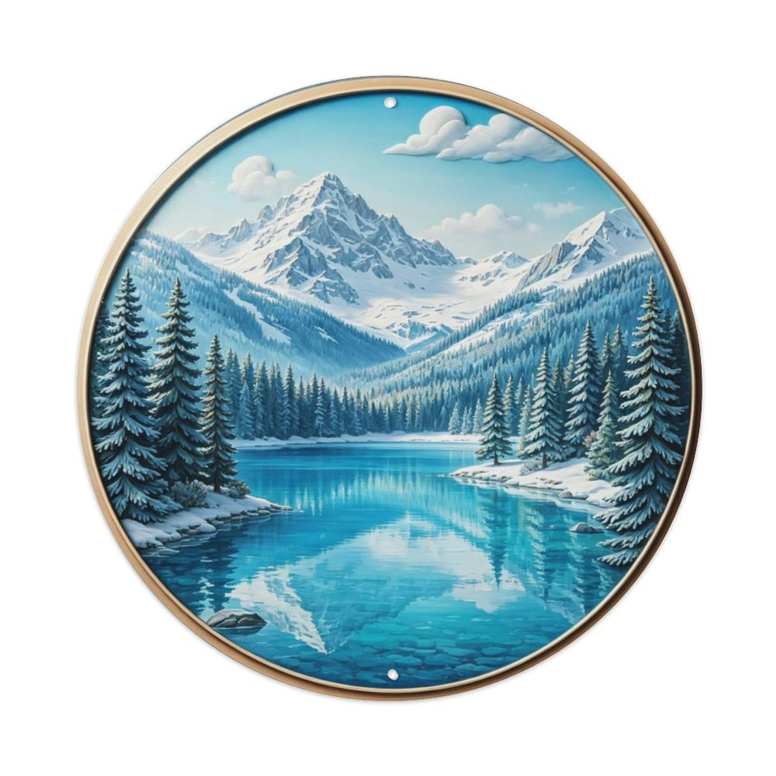 Mountain Lake Great Lakes Metal Tin Sign Plaque