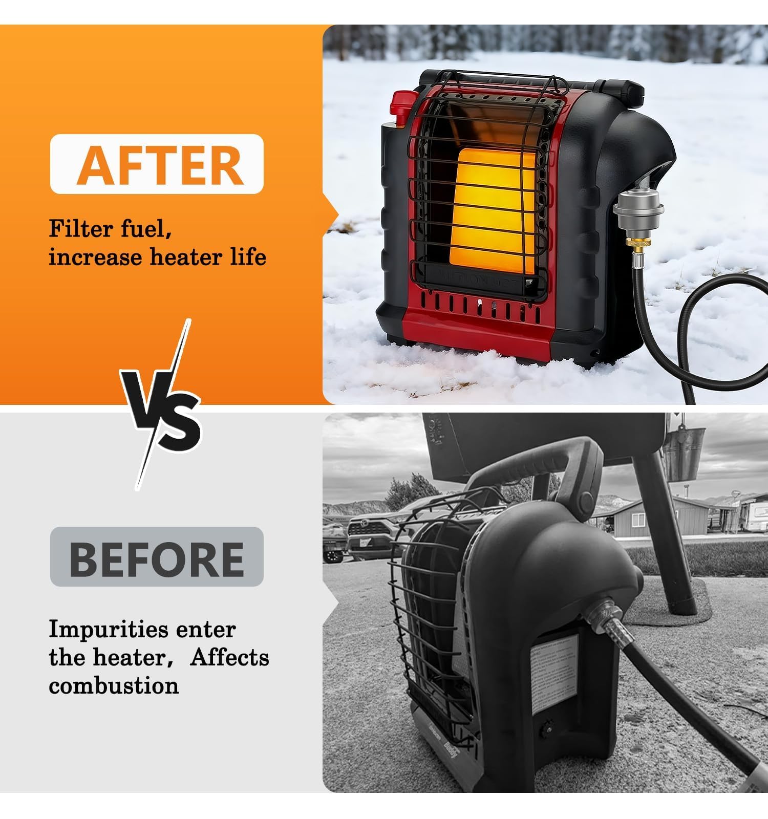 NUPICK Filtre à carburant propane F273699 de rechange, filtre à propane pour Mr. Heater Buddy, Big Buddy, chauffage portable, noyau de filtre en alliage de zinc et laiton durable, filtre les impuretés