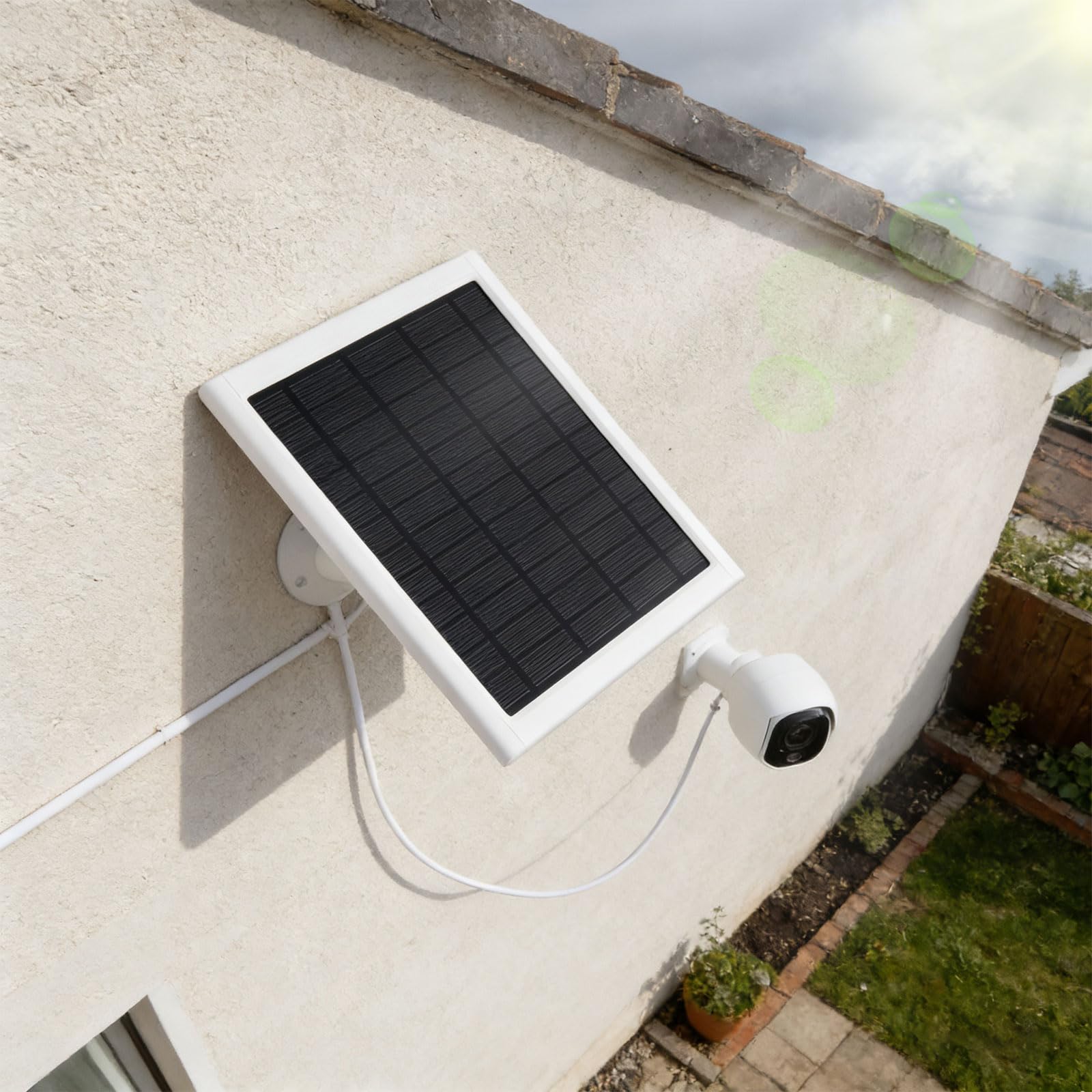 1 x panel ładowania słonecznego 8 W do urządzeń obserwujących na zewnątrz, oferujący prosty montaż i rozszerzone wykonanie kamery bezpieczeństwa solarnego