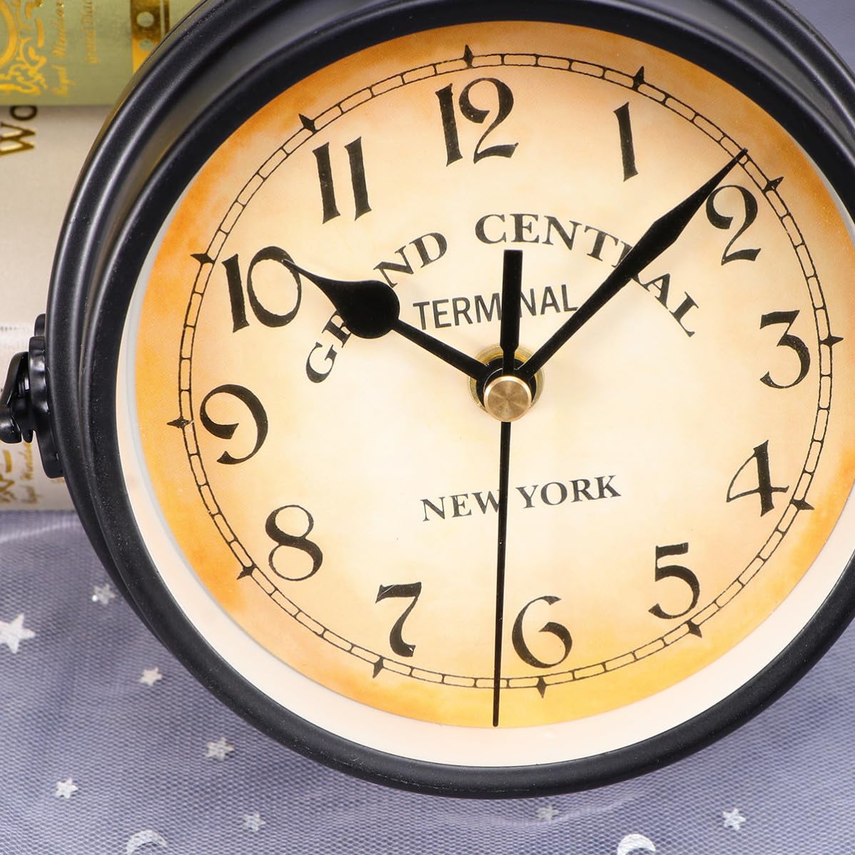 Reloj Estilo Europeo Clásico de Hierro de Pared de Doble Cara Negro