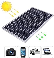 Vista 7 de Zunate Kit de cargador de panel solar de 100 W con controlador de carga de 12 V 10-50 A Marco de aluminio, salidas USB y CC para RV, barco
