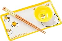 Vista 12 de Silver Buffalo Sanrio Hello Kitty - Juego de sushi de cerámica con lazo rojo y blanco con plato de salsa y palillos a juego