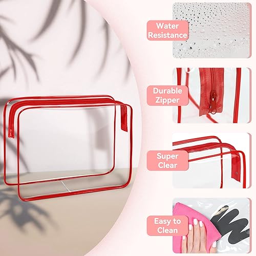 Miniatura 5 de 12 bolsas de aseo transparentes para mujeres y hombres, bolsa de cosméticos transparente para viaje, organizador de maquillaje, bolsa aprobada por