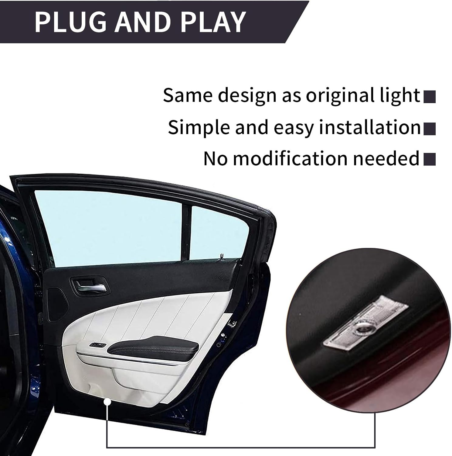 2Pcs Never Fade LED Door Light Logo Projection, Ghost Shadow Puddle Light Courtesy Step Lights Compatible for Challenger 2013~Present (Red cat Head)