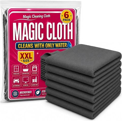 warmow Magic Cleaning Cloth 6-Pack, XXL Microfiber Magic...