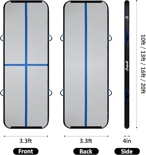 Miniatura 3 de Jospolf Colchoneta inflable de gimnasia de 10131620 pies para entrenamiento de gimnasiauso domésticoyogagimnasia acuática con bomba