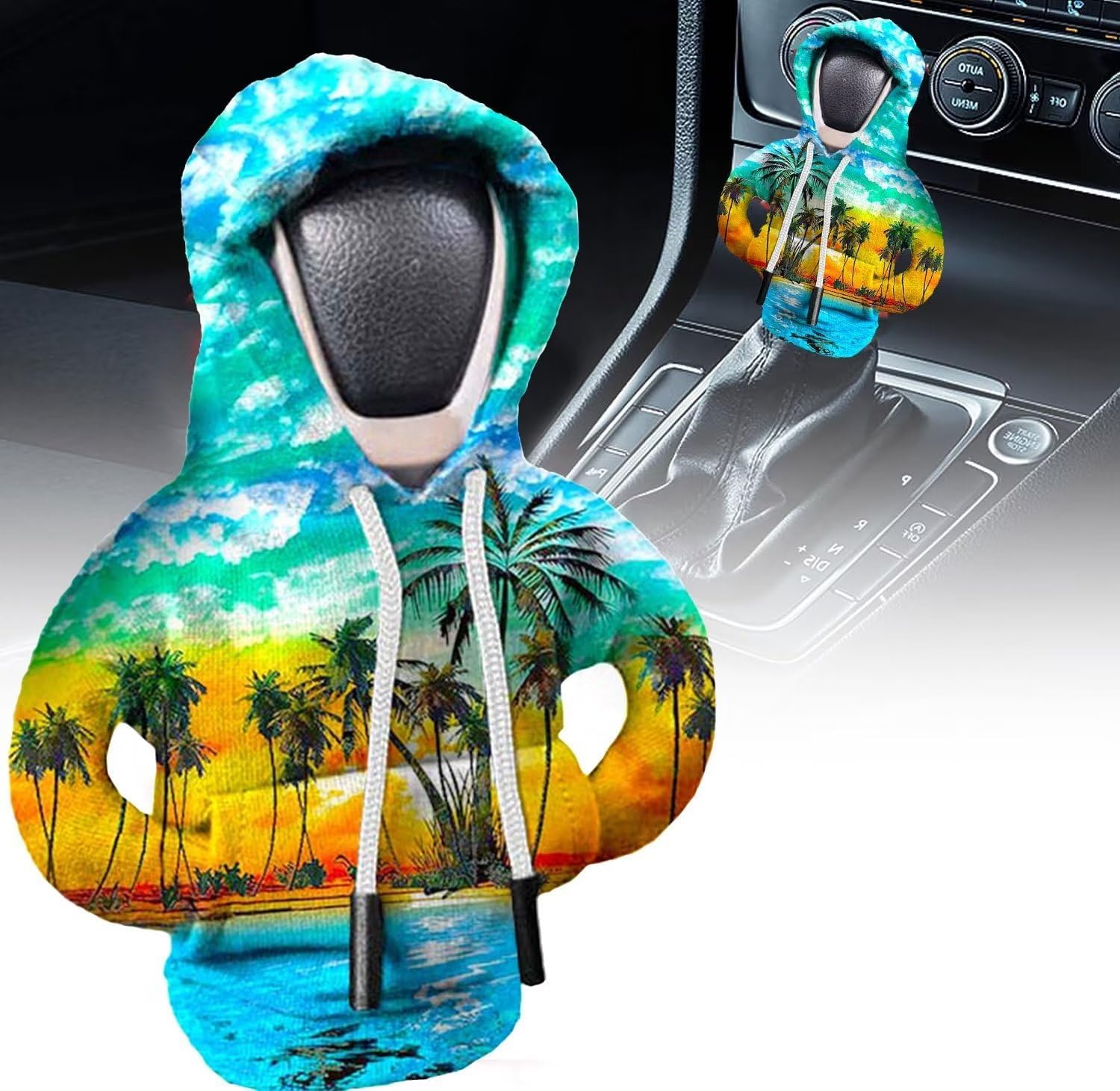 Rong ren hui Shift Knob Hoodie Cover Funny Sweatshirt for Car Gear Shift Boots & Knob Winter Warm Universal Auto Interior Novelty Accessories Decorations for Most Vehicles 2