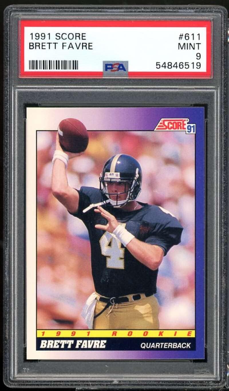 Brett Favre Graded PSA 9 MINT (Football Card) 1991 Score - [Base] #611