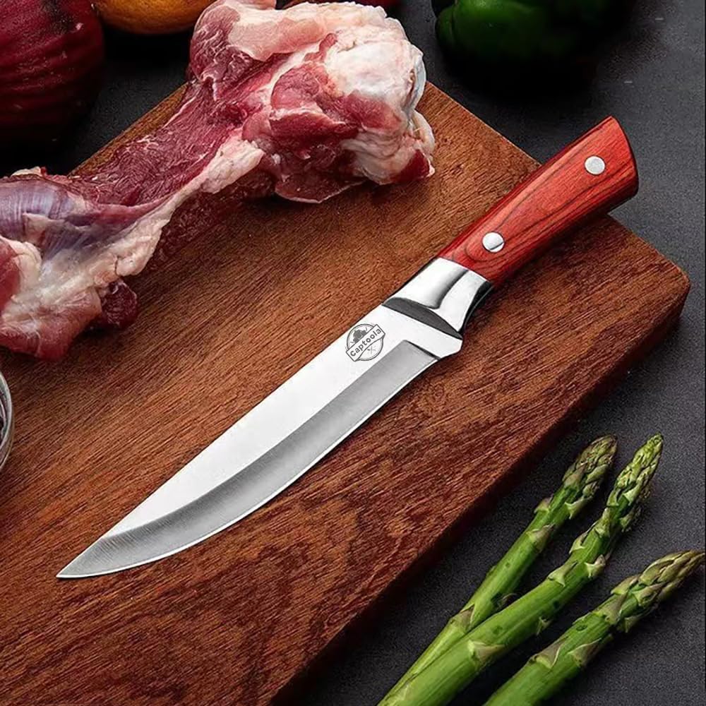 Stainless Steel Professional Utility Knife Set - Paring, Vegetable, Cooking Knife (Set of 1), Brown