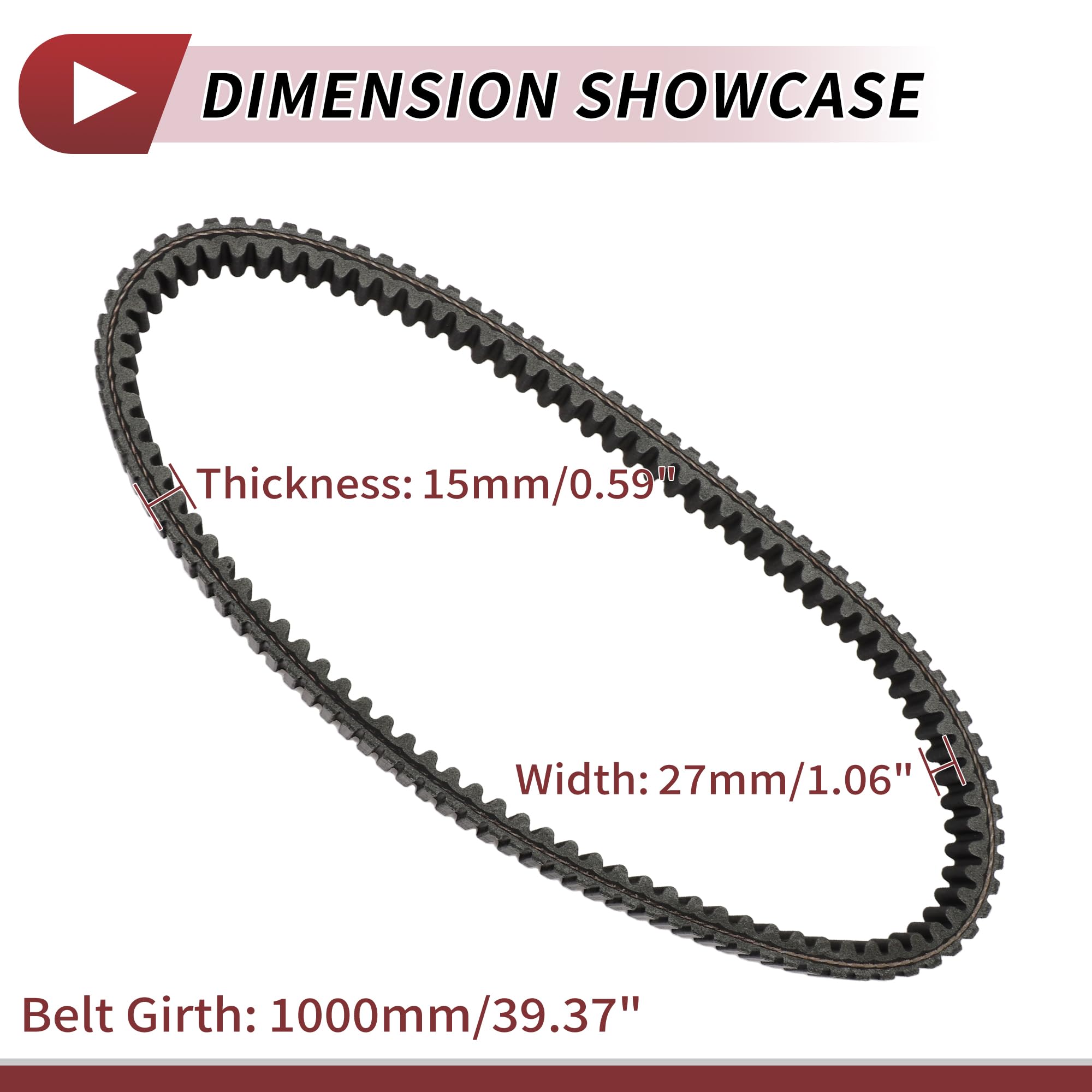 Cinghia Di Trasmissione Per Suzuki Burgman 400 AN400/S 07-22 | Compatibile Per Suzuki SkyWave 400 AN400/S, Codice OE 2760105H00000, Materiale Gomma/Fibra, Dimensioni 1000x27x15mm