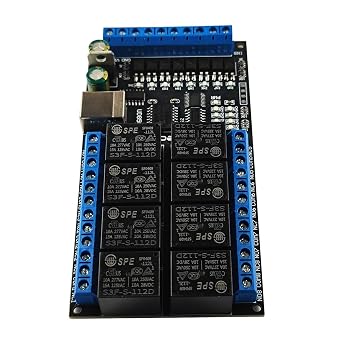 8DI-8DO Industrial-Grade Multi-Function USB Relay Board PC UART COM Switch Module with Input Indicator Light DC 12V 24VDC 12V