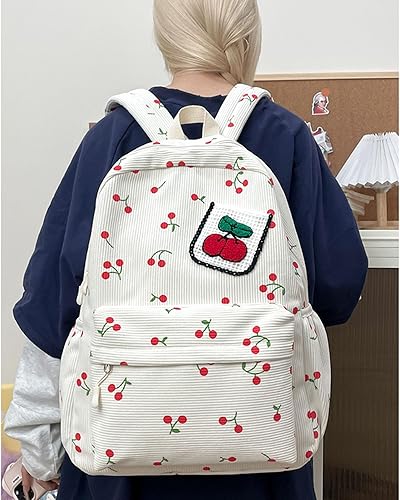 Miniatura 5 de Linda mochila, bolsa de hombro doble, mochila para laptop de 15.6 pulgadas con correas ajustables de gran capacidad (blanco)