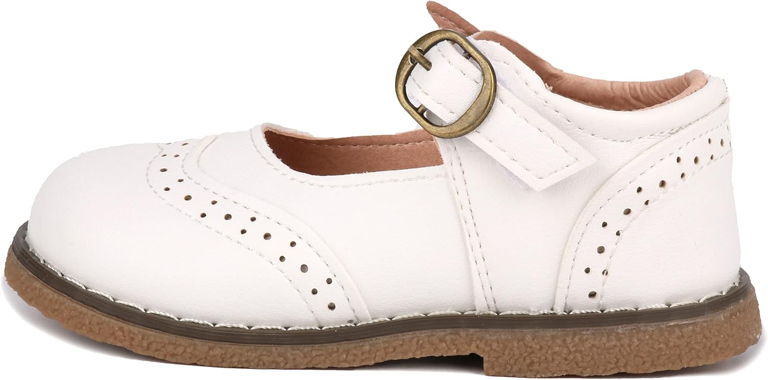 LONSOEN Toddler Boys Girls Dress Shoes Kids Classic Perforated Flats : Clothing, Shoes & Jewelry