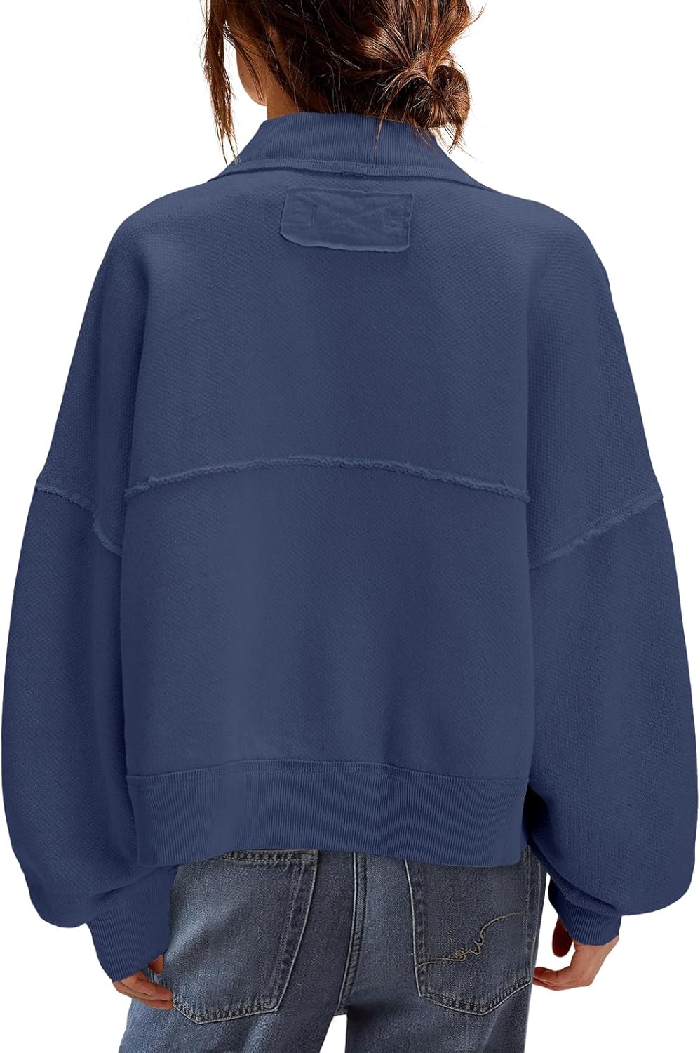 Nirovien Womens Sweatshirt Cardigan Open Front Oversized Sweatshirt Drop Shoulder Long Sleeve Crop Jackets with Pockets