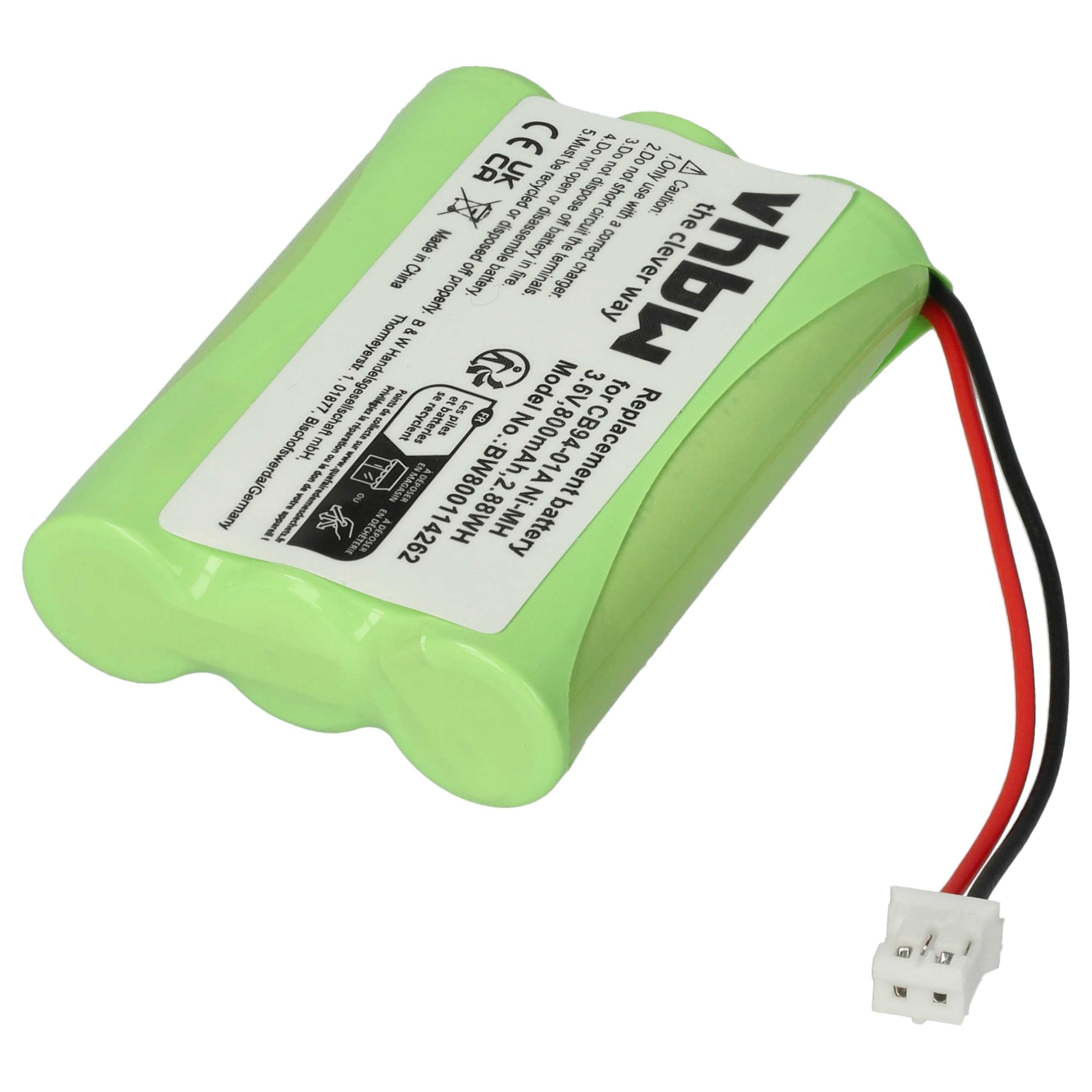vhbw Batterie Remplacement pour Motorola CB94-01A, TFL3X44AAA900 pour Moniteur bébé, babyphone (800mAh, 3,6V, NiMH)