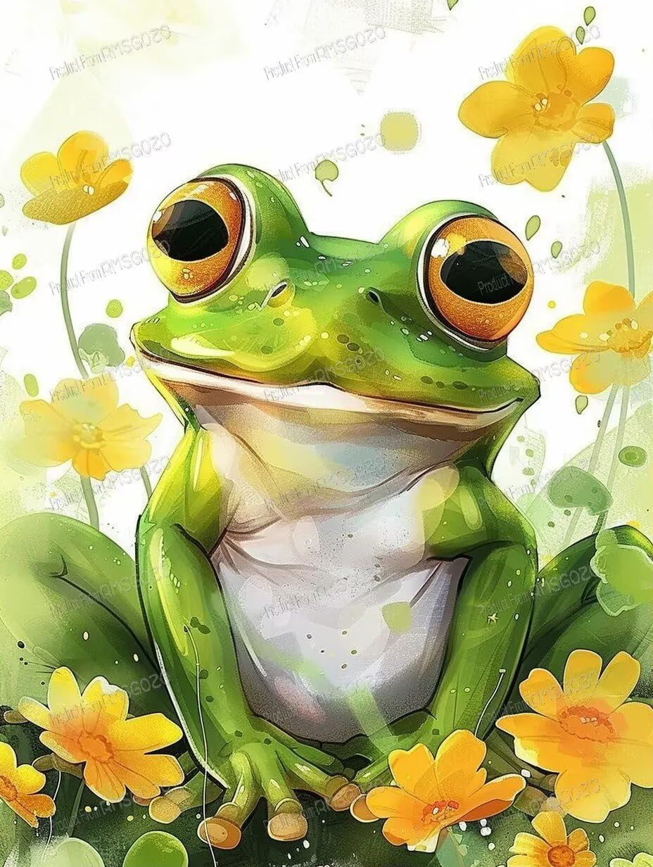 Amazon.com: RMSGOZO Watercolor Frog Canvas Posters - Vintage Print