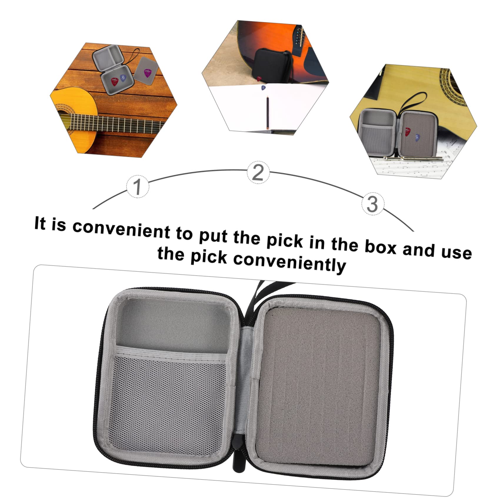 ERINGOGO Guitar Pick Case Zipper Closure Plectrum Bag Lightweight Portable Storage Organizer for Multiple Picks Durable Material Convenient Carrying