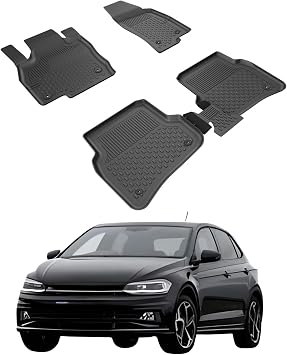 Sahler Floor Mats for Volkswagen Polo 2017-2026 | Custom Fit Floor Liner for Cars | Premium Quality Car Mats Black | Odorless All Weather Waterproof Durable 4.5D Liner
