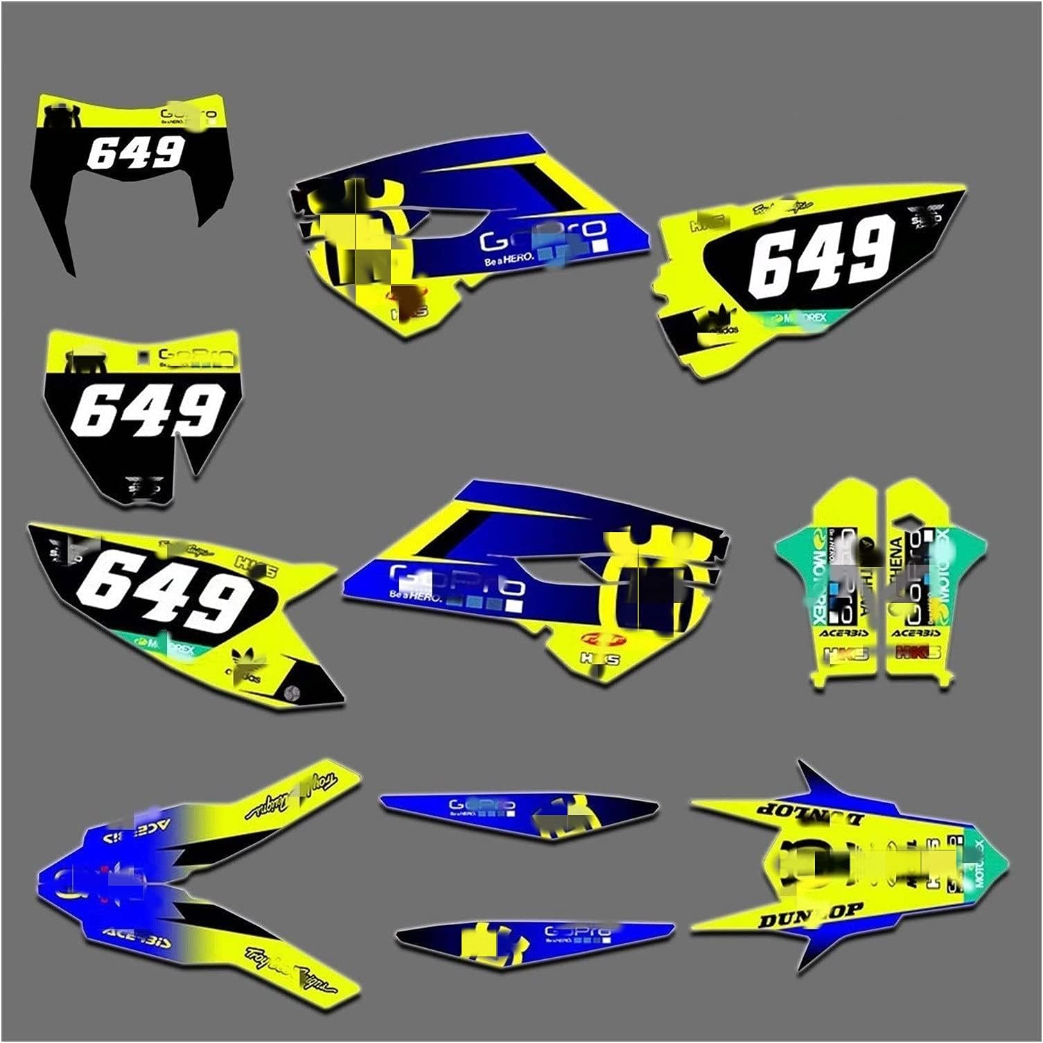 Hjunisshkm HM4001-4009-5 Customized 3M Motorcycle Decals Stickers Graphics Graphic Decal Kit compatible with Hu*sqvar*na TC-FC 2014 2015 ahdyj