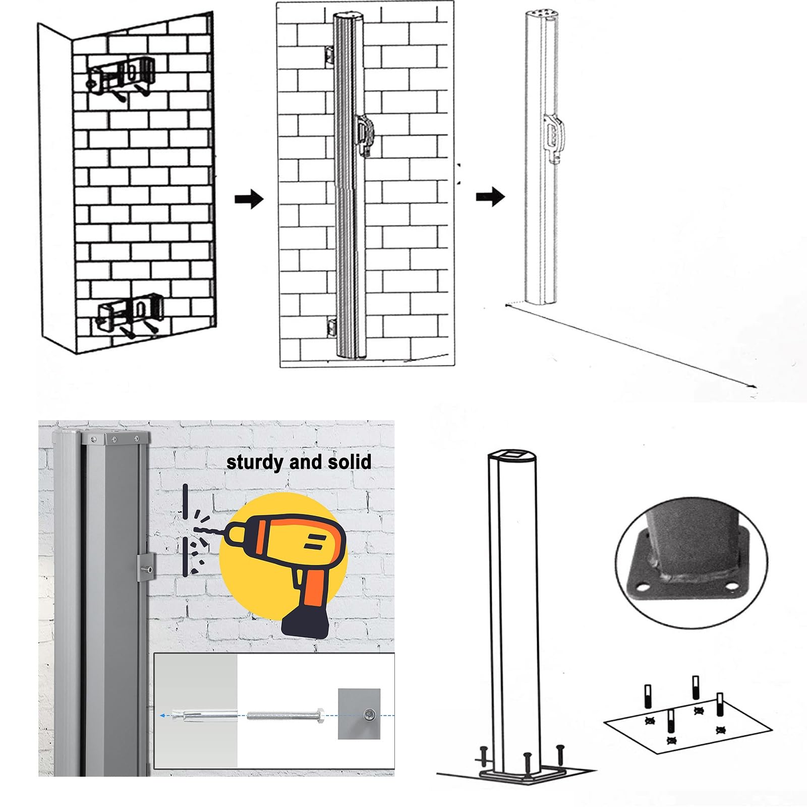 Wysuwana zewnętrzna markiza boczna regulowana wysokość 120–170 cm długość 200–599 cm, wodoodporna i odporna na promieniowanie UV, do patio, na taras, balkon – wszechstronne rozwiązanie zacieniające