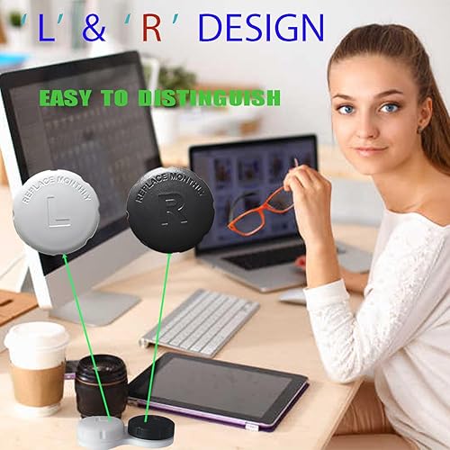 Miniatura 3 de Paquete de 4 fundas para lentes de contacto a prueba de fugas, estuche de contacto de viaje de color para lentes de contacto (multicolor)