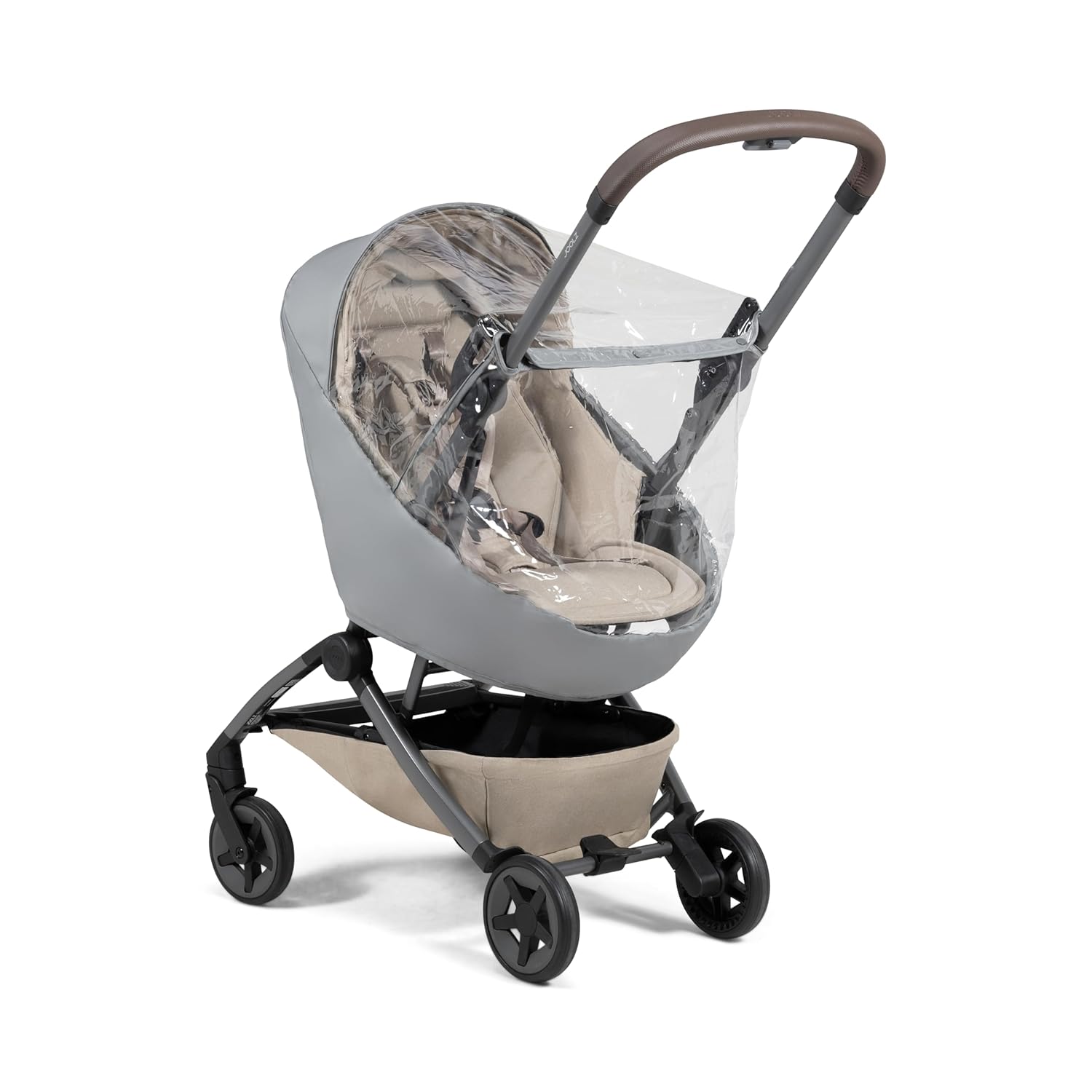 Joolz AER2 Nest to Seat Rain Cover – Waterproof & Windproof Stroller Accessory – Compact Weather Shield with Ventilation Window, Easy Adjustment & Storage Pocket – Clear Protection for Baby – Grey