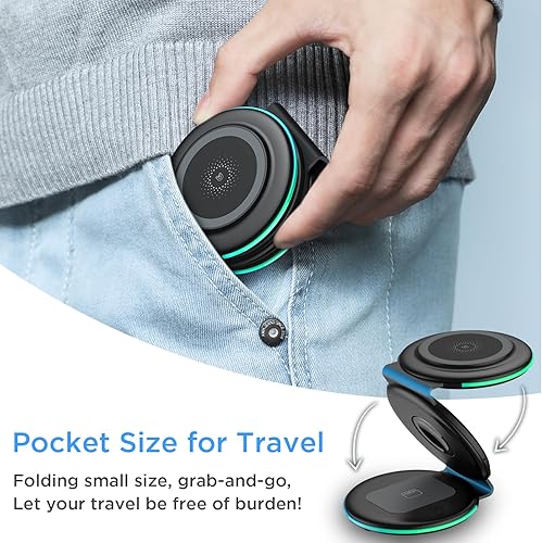 Miniatura 6 de Cargador inalámbrico magnético,Almohadilla de carga inalámbrica,Cargador inalámbrico rápido plegable 3 en 1-negro