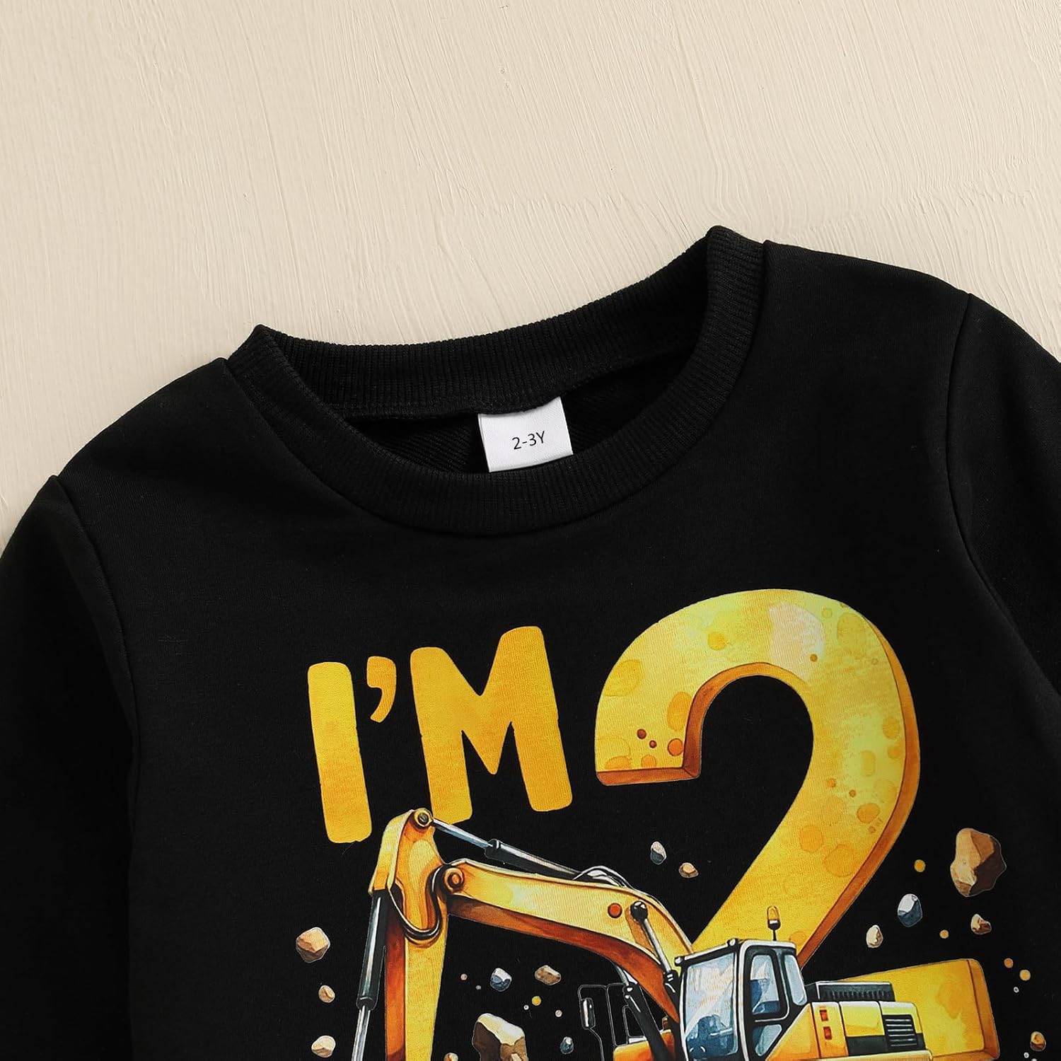 WZTYYDS Toddler Baby Boy 1 2 3 4 Year Old Birthday Outfit Excavator Long Sleeve Sweatshirt Camouflage Pants Fall Clothes - Image 5