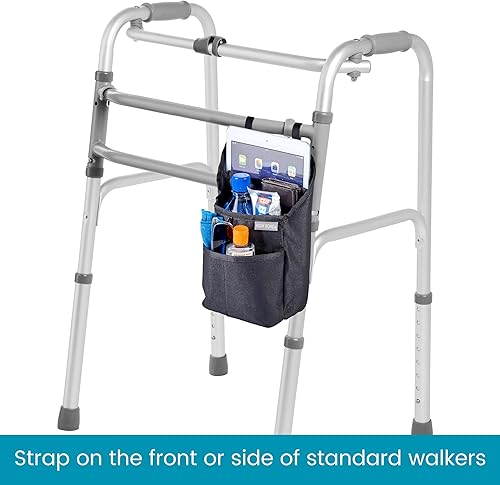 Miniatura 2 de High Road Bolsa compacta para andar, mochila lateral para silla de ruedas y bolsa para scooter con bolsillos de fácil acceso y correas ajustables