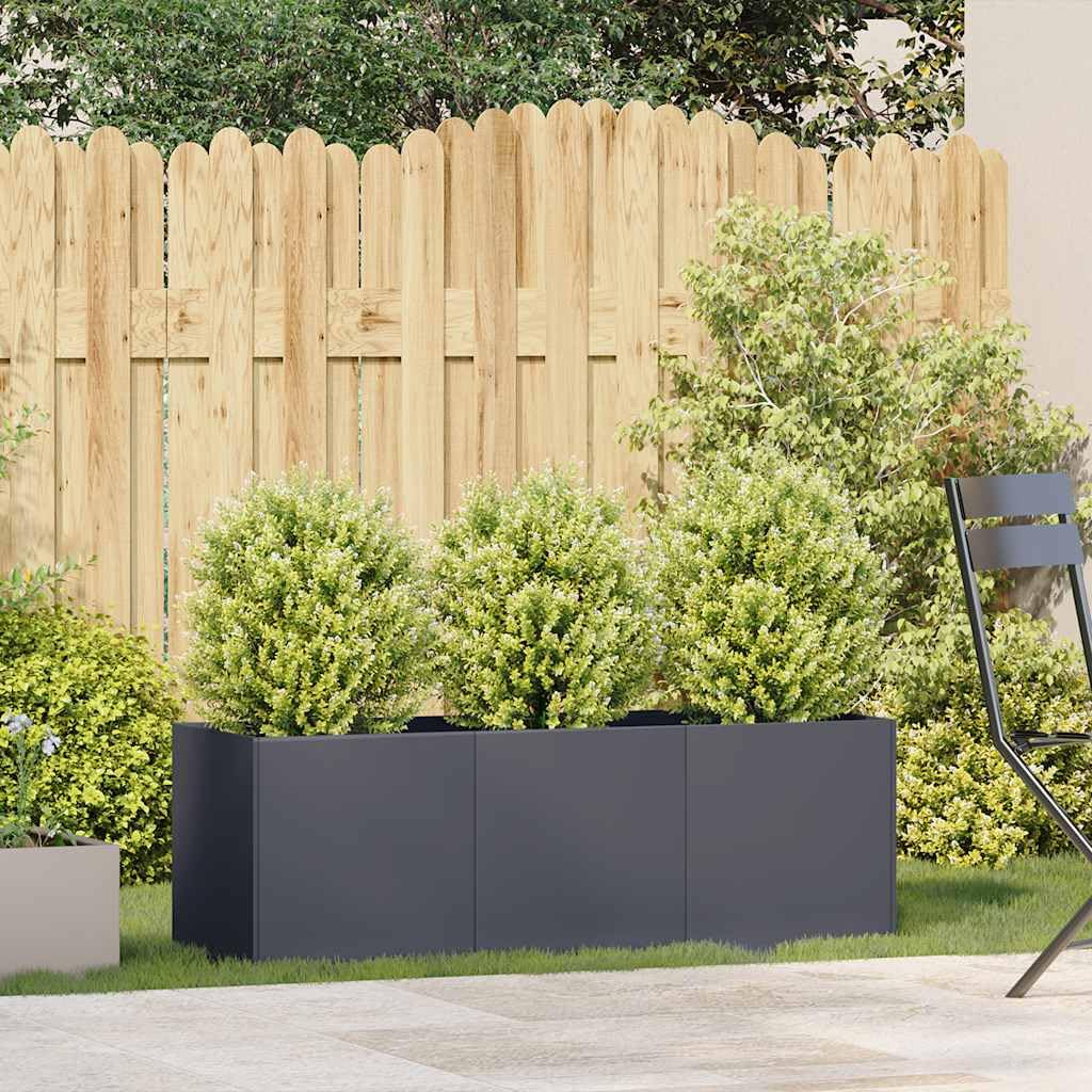Hochbeet Metall Hochbeete Kräuterbeet Pflanzkübel Aussen für Gemüse Kräuter Blumen Gartenbeet Gemüsebeet-Anthrazit-120 x 40 x 40 cm