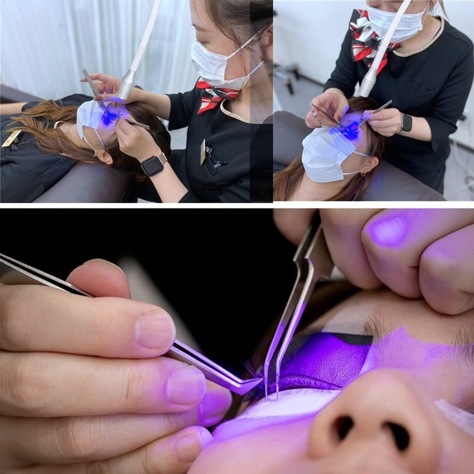 Vorhandene Beauty-UV-Lampe für Wimpernverlängerungen, UV-Wimpernlicht mit Fußpedalsteuerung, Verlängert die Langlebigkeit der (EU-Stecker AC100 bis 240 V 50 60 Hz)