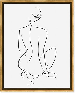 Art Remedy Figurative Woman I Canvas Classic Feminine Figure Art, Gold Frame, 20" x 24"