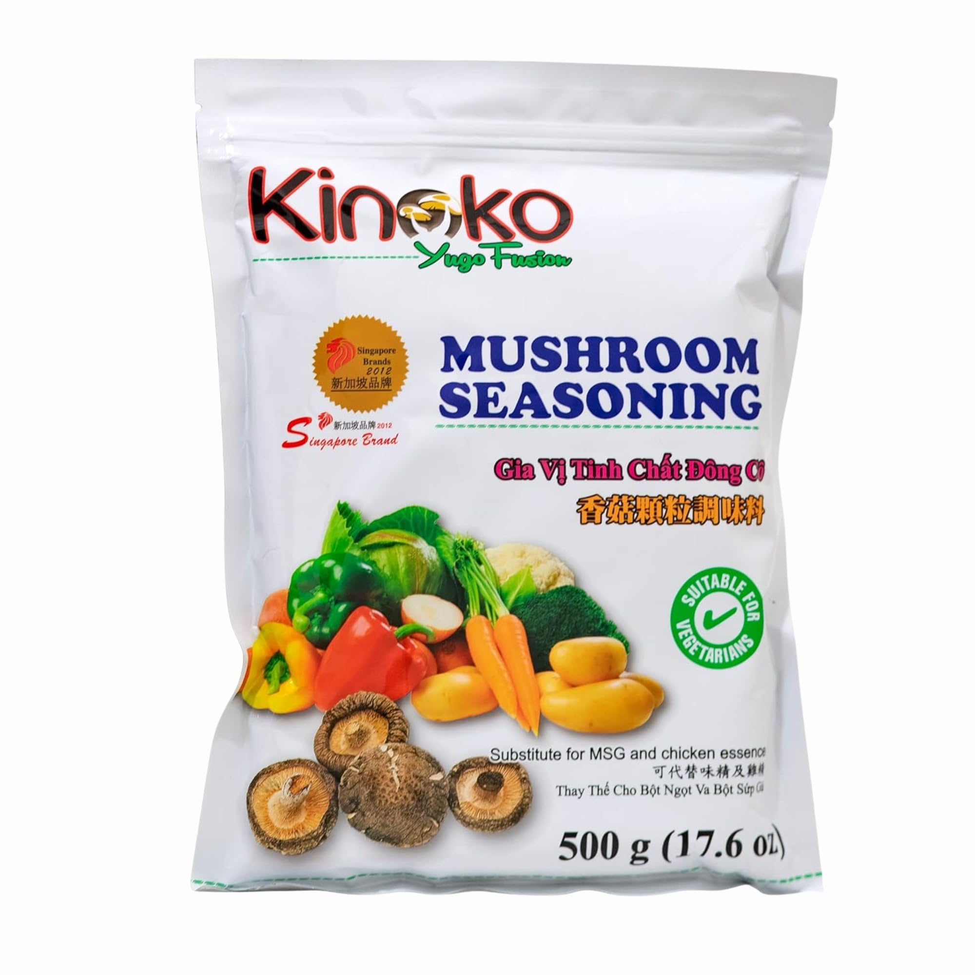 All Natural Shiitake Mushroom Seasoning Powder, Kinoko Yugo Fusion - Umami Powder, No MSG, Vegan & Vegetarian, 17.63oz (500g)
