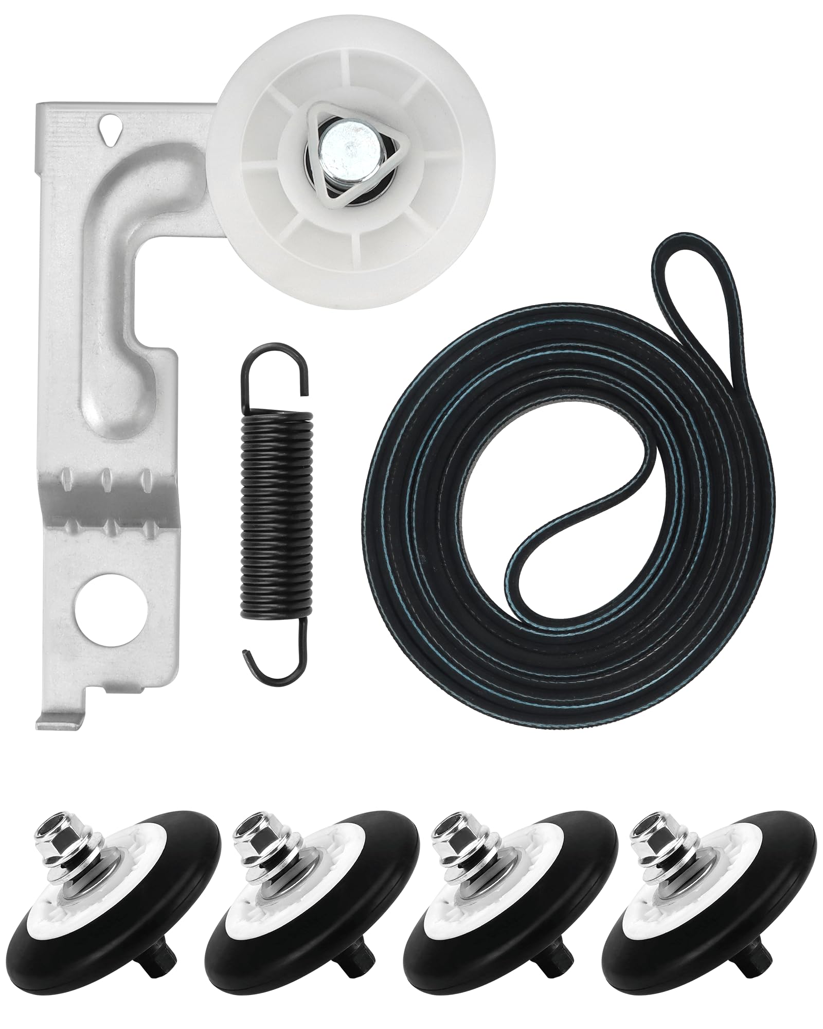 Ricambi Elettrodomestici Kit 4 Ruote E Alberi Rullo Per Asciugatrice LG - Modello 4581EL2002C, Ricambio Per Tamburo, Confezione Completa Ruote Per Asciugatrice Beaquicy