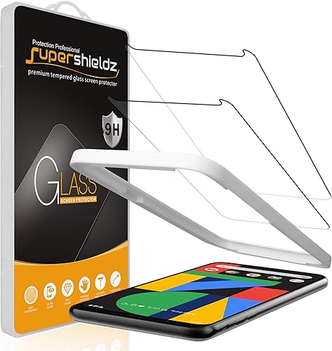 Supershieldz Protector de pantalla de vidrio templado diseñado para Google Pixel 4 con bandeja de fácil instalación, antiarañazos, sin burbujas