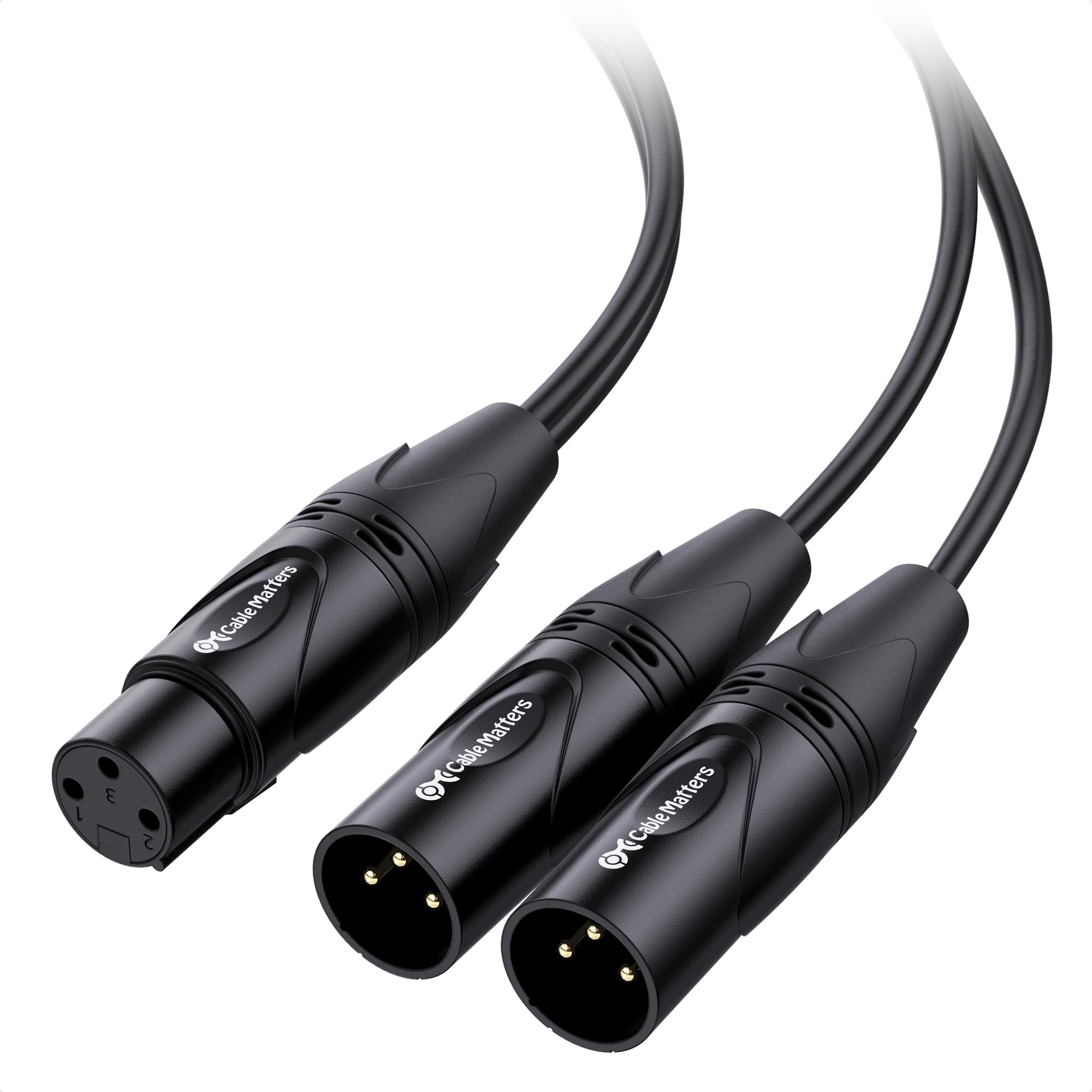 Cable Matters Câble séparateur XLR, câble en Y femelle vers 2 mâles XLR - 0,5m