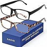 Gaoye 2-Pack of Reading Glasses - Blue-Light Filter, UV Protection - Readers with Rectangle Frames