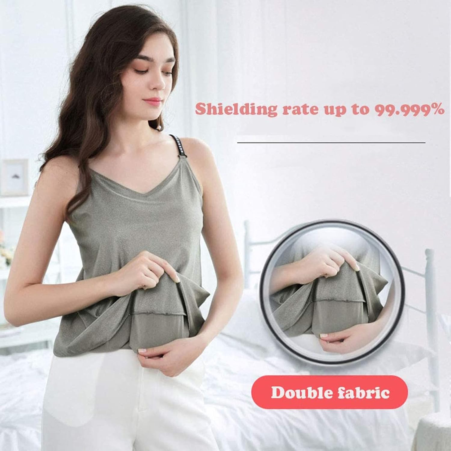 Faraday Double Layer Clothing Maternity Protection Shield Tanks Clothes Silver Fiber Vest Nursing