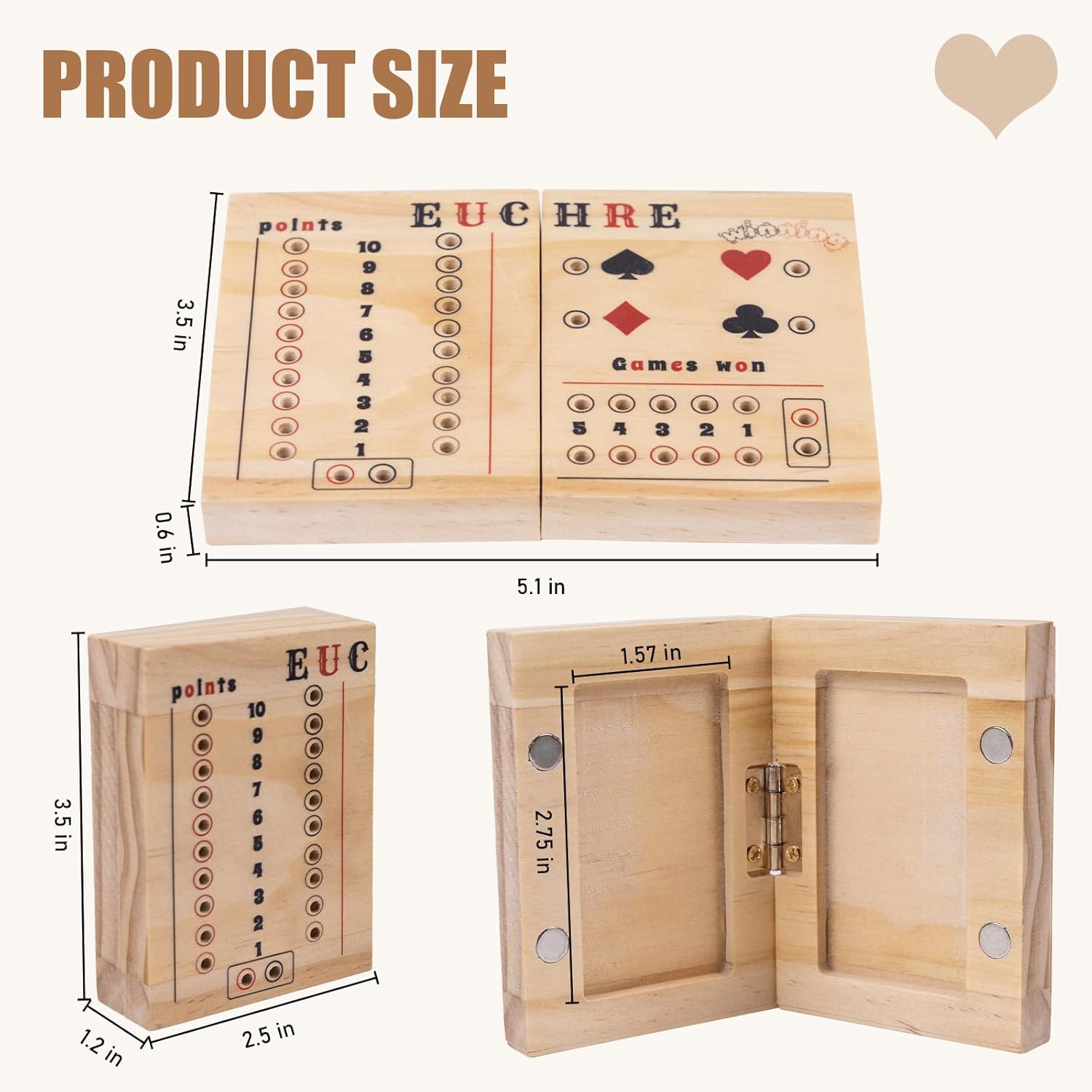 Premium Euchre Card Game Set:Double Euchre Cube, One Deck of Playing Cards,Foldable Euchre Scoreboard,Exquisite Printed Storage Box,Trump Suit Dice Set，Bridge Cards Kit.