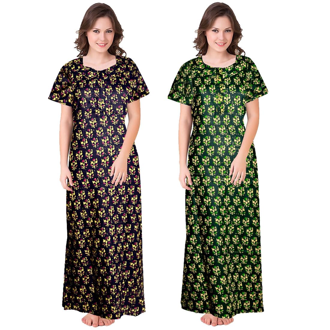 prathavastra Women Printed Cotton NightyCOMBONT2560 Free Multicolour-picture-41