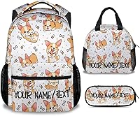Vista 11 de Linda mochila Corgi, mochila escolar de 16 pulgadas con correas ajustables, duradera, ligera, mochila escolar