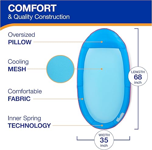Miniatura 3 de SwimWays Spring Float - Hamaca prémium para piscina, flotadores inflables para adultos con inflado rápido para edades de 15 años en adelante