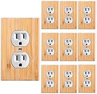 Vista 13 de 4 placas de interruptor de luz de palanca simple de madera maciza de 4.5 x 2.76 pulgadas, cubierta de interruptor de luz de bambú de calidad