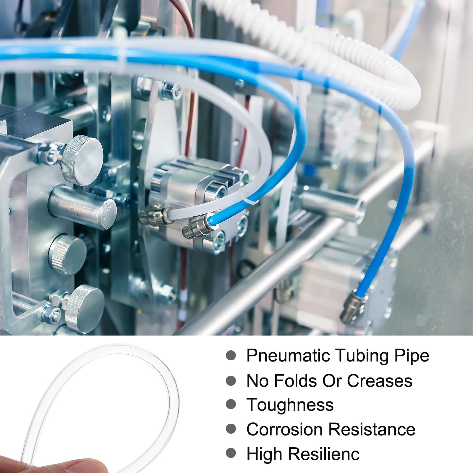 Rebower Pneumatic Tubing Pipe,6mm x 4mm Clear PU Polyurethane Tube,6.6FT 2M,PU Air Line Tubing Hose Tubes for Air Compressor,Fluid Transfer,Air Brake - Image 3