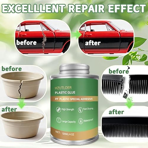 Miniatura 6 de Pegamento de plástico, adhesivo de plástico de 4.1 fl oz con cepillo, pegamento transparente súper fuerte para PP, ABS, PVC, acrílico, miniaturas,