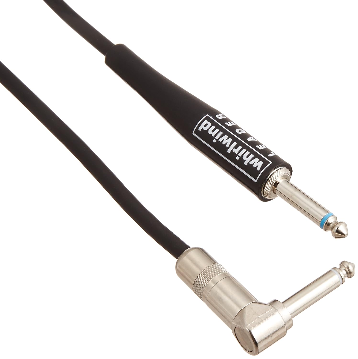 Whirlwind Lead Guitar Instrument Cable 18'R one Straight one Right Angled Jack