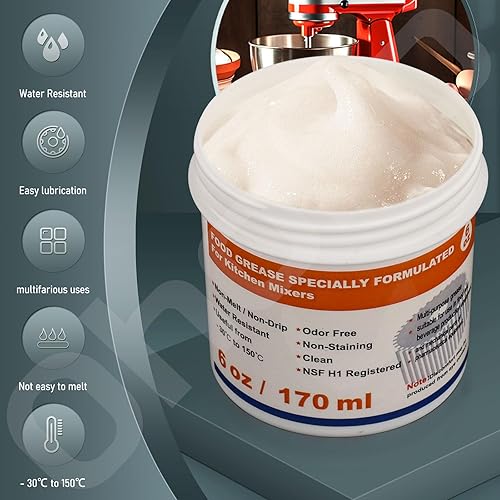Miniatura 4 de Ohoho - Grasa de grado alimenticio de 6 onzas, compatible con batidora de soporte de cocina, con junta y cuchara, fácil de usar