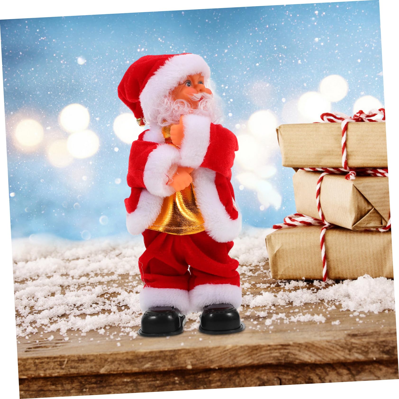 Muñeco Eléctrico Papá Noel Juguete para Fiestas de Navidad Regalo Divertido para Decoración Navideña Animada Muñeca Santa Claus para Festivo